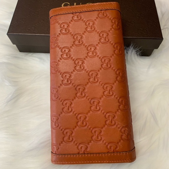 Sold💖Authentic Gucci Bifold Long Leather Wallet in 🍊 - Picture 4 of 14